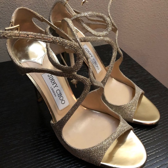 Women’s Jimmy Choo Lang Glitter Sandal, Size 8.5US - Picture 1 of 4